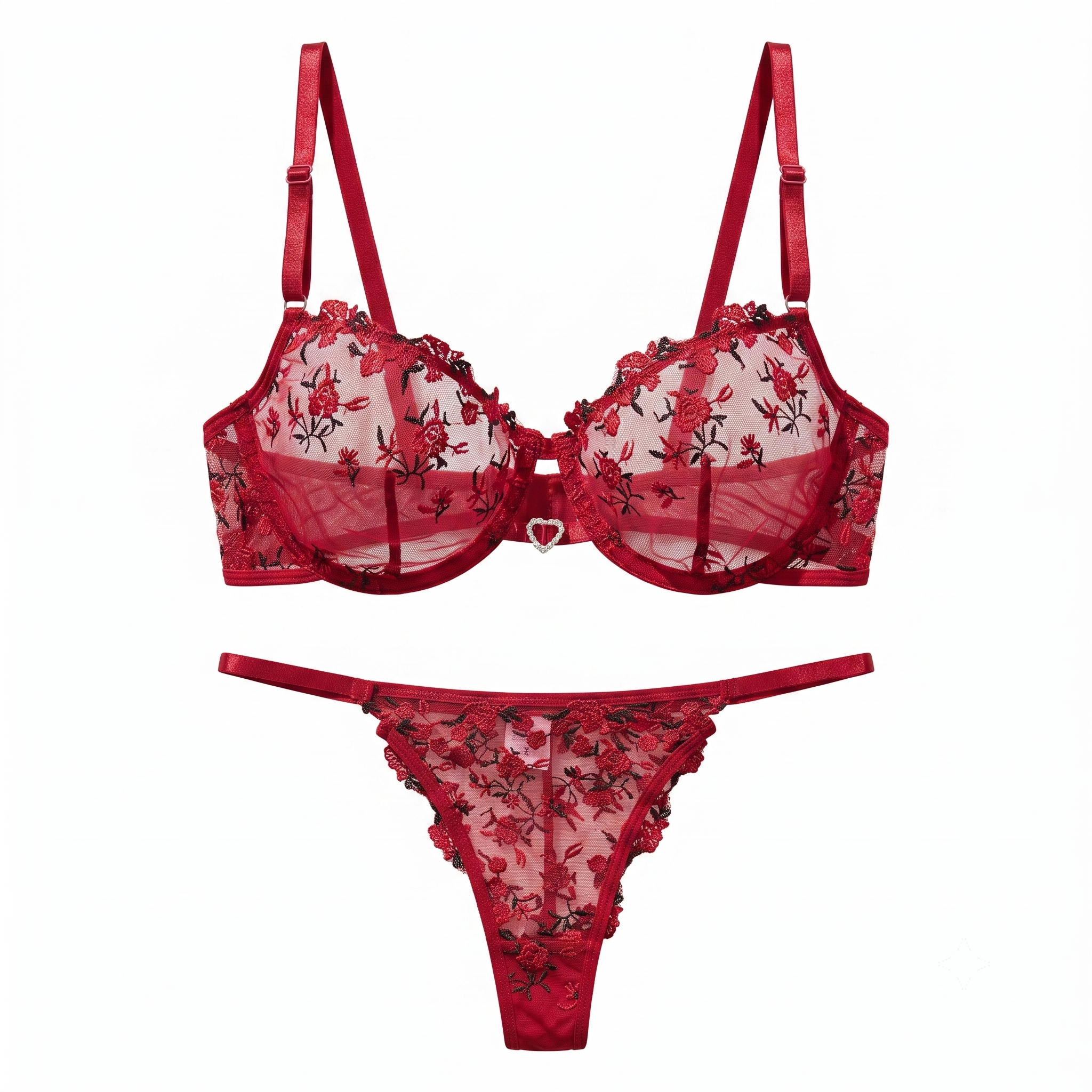 Scarlet Bloom Lingerie Set