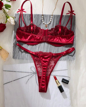 Ruby Bow Lingerie Set
