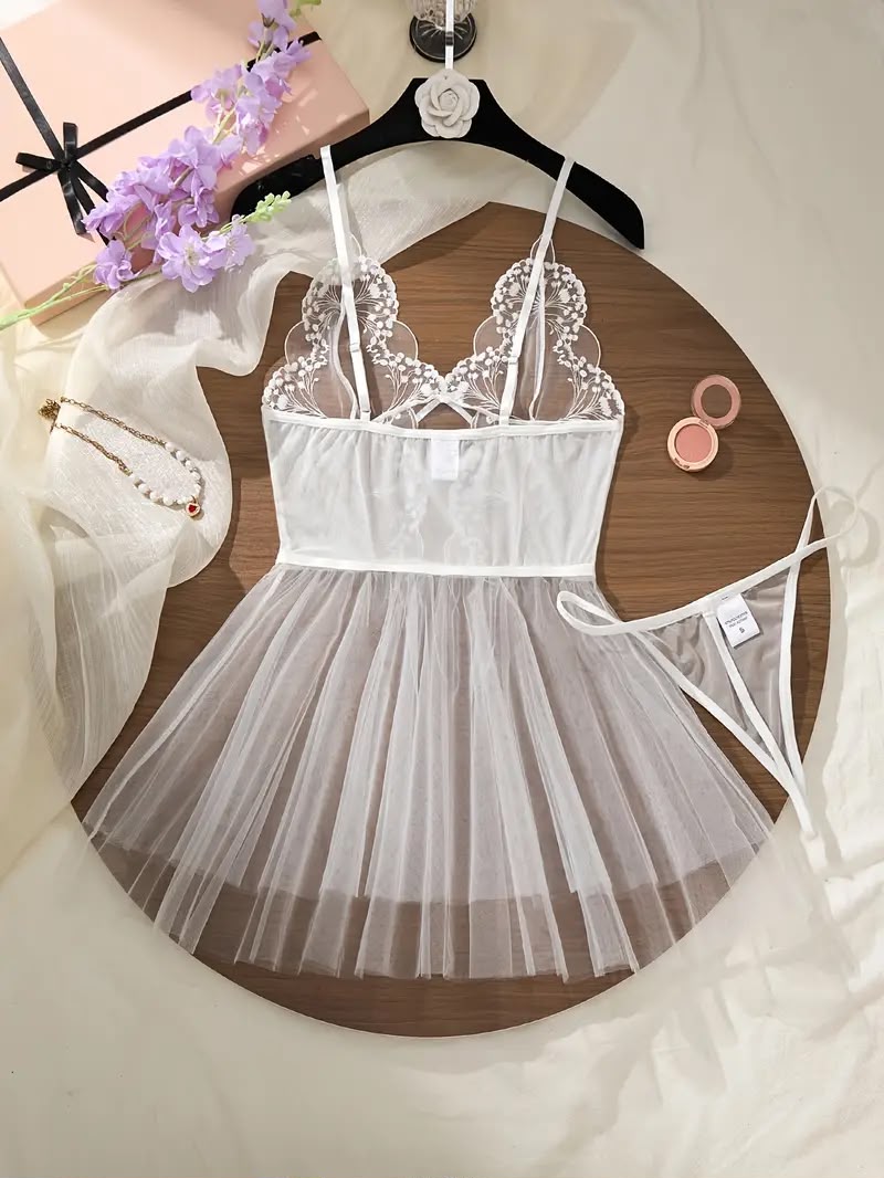 Celeste Bridal Lace Babydoll Set