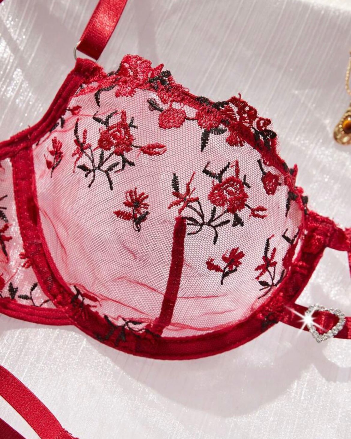 Scarlet Bloom Lingerie Set