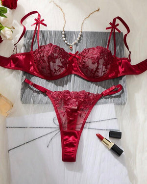 Ruby Bow Lingerie Set