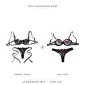 Aurora Black & Red Floral — two complete lingerie sets, Allura Signature Duo