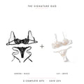 Aurora Black & Lily White — two complete lingerie sets, Allura Signature Duo