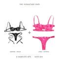 Aurora Black & Luna Fuchsia — two complete lingerie sets, Allura Signature Duo