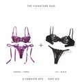 Aurora Purple & Lily Black — two complete lingerie sets, Allura Signature Duo