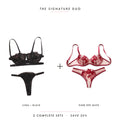 Luna Black & Dark Red Muse — two complete lingerie sets, Allura Signature Duo
