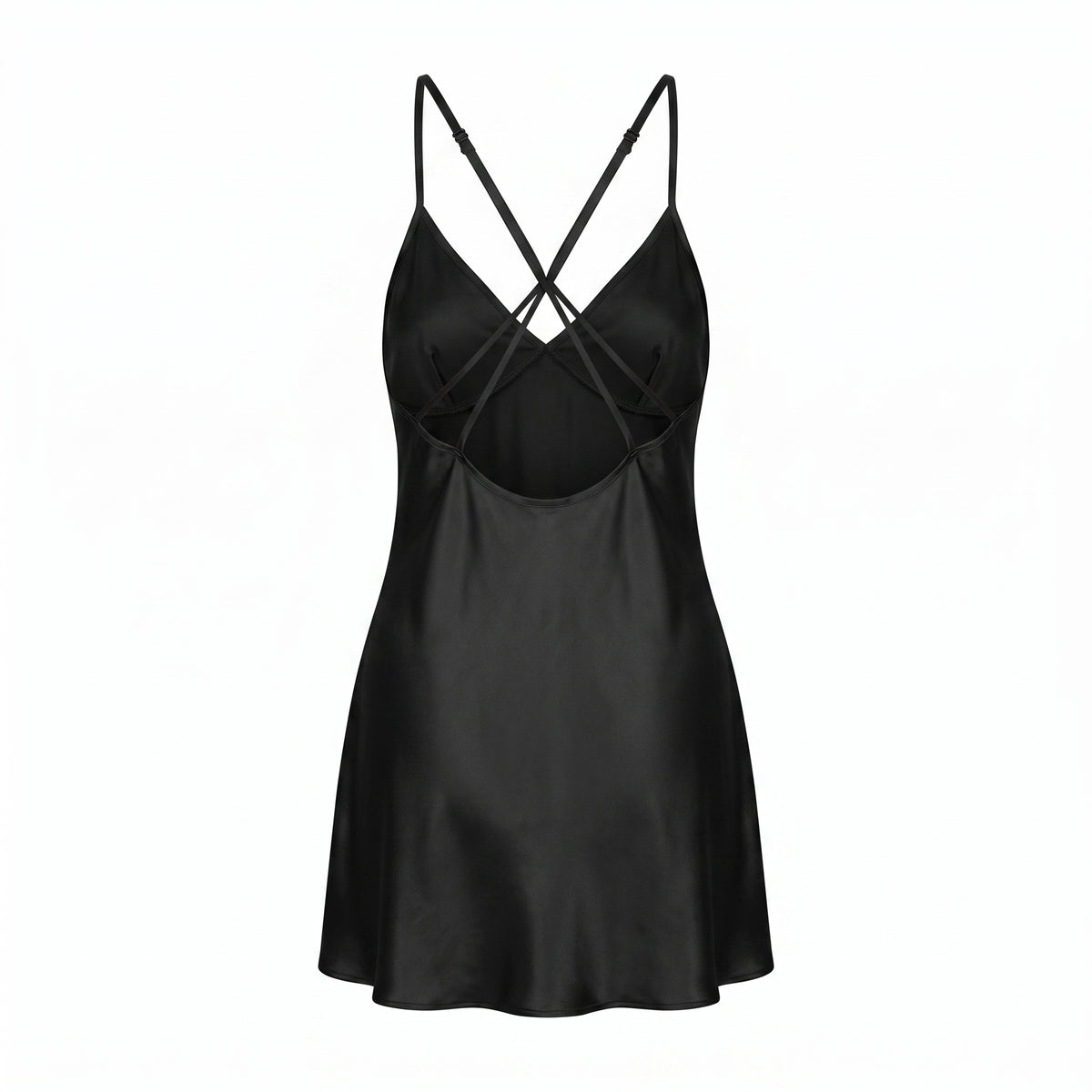 Midnight Lace Satin Babydoll